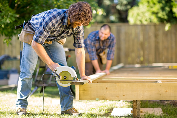 Man using a saw