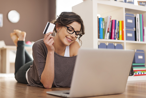 woman using laptop